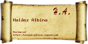 Halász Albina névjegykártya